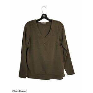 Vero Moda Green V Neck Blouse Size S